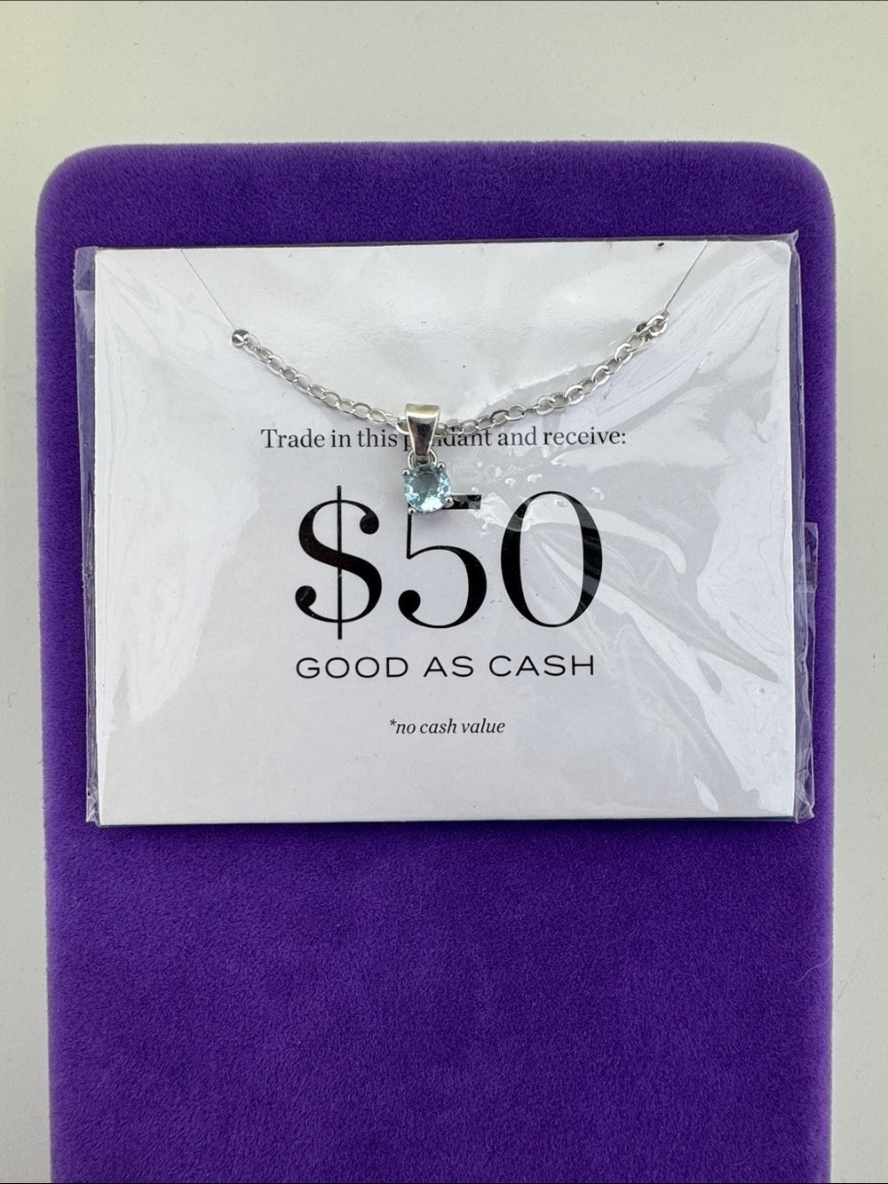 💛 New Classic Effy Silver Tone Light Blue CZ Necklace | Designer Luxe